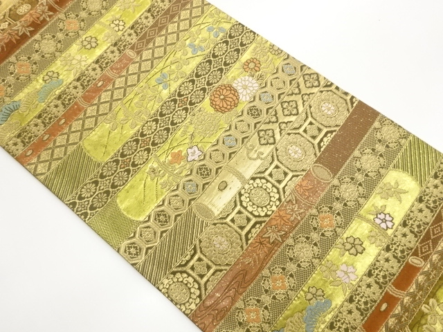 JAPANESE FUKURO OBI / WOVEN FLOWER CREST